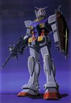  gun gundam highres mecha mobile_suit_gundam official_art okawara_kunio ookawara_kunio rx-78-2 shield weapon 