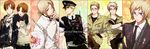  ahoge axis_powers_hetalia blonde_hair boots brown_hair bunny chef food formal france_(hetalia) germany_(hetalia) glasses gun hat machine_gun male_focus mechanic multiple_boys northern_italy_(hetalia) peaked_cap pen police prussia_(hetalia) scarf silver_hair southern_italy_(hetalia) suit sumi_tooru switzerland_(hetalia) united_kingdom_(hetalia) vest weapon 