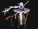  black kishiyo long_hair orange_eyes pixiv_fantasia sword weapon white_hair 