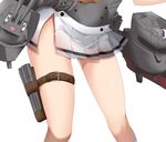  &gt;_&lt; :3 :d akizuki_(kantai_collection) anchor bare_legs buttons chou-10cm-hou-chan close-up closed_eyes kantai_collection lower_body machinery miniskirt ohiya open_mouth pleated_skirt side_slit simple_background skirt smile solo thigh_strap thighs turret white_background white_legwear white_skirt 