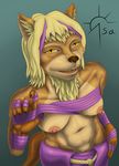  bandage breasts canine clothing deflowering exposing female fox mammal nipples pussy sacrificabominat sakura undressing 
