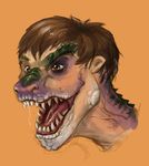  amethystlongcat digital_media_(artwork) dinosaur female open_mouth pointyteeth scales scalie simple_background teeth theropod tongue transformation trex tyrannosaurus_rex 