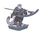  adventurer barazoku clothing feline hoodie justin male mammal melee_weapon polearm rpg_(disambiguation) scythe tiger weapon 