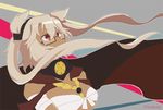  blonde_hair cape dark_skin glasses hair_flaps harunagi kantai_collection long_hair musashi_(kantai_collection) red_eyes sarashi solo twintails twitter_username 