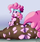  anus big_anus blue_eyes breasts butt clothing equine female friendship_is_magic hair headband horse looking_at_viewer looking_back mammal marukomuru my_little_pony open_mouth pink_hair pinkie_pie_(mlp) pony puffy_anus pussy side_boob solo torn_clothing 