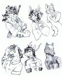  2012 anthro bee_(character) breasts canine clothing coyote dragon drooling equine eyewear feline female ferro flower frisk_(character) fur goggles group gun hair horn hybrid jacket japanese_clothing kimono kish lion long_hair male mammal monochrome muscular nude plant ranged_weapon rifle saliva simple_background sketch smile stripes tattoo teeth tiger tigerlily tigerlilylucky tongue tongue_out traditional_media_(artwork) weapon white_background wolf zack zebra 