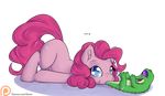  ... 2016 alasou alligator alpha_channel ass_up blue_eyes body_swap cutie_mark duo earth_pony equine female feral friendship_is_magic green_scales gummy_(mlp) hair hi_res horse inner_ear_fluff male mammal my_little_pony patreon pink_hair pinkie_pie_(mlp) pony reptile scales scalie simple_background transparent_background 