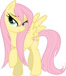  bedroom_eyes cutie_mark equine feathers female feral fluttershy_(mlp) friendship_is_magic hair half-closed_eyes horse long_hair mammal multicolored_hair my_little_pony pegasus pink_hair pony seductive simple_background smile solo wet wet_hair white_background wings 