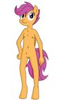  2016 anthro cub equine female flat_chested friendship_is_magic fur hair horse looking_at_viewer mammal my_little_pony nipples nude pegasus pony purple_hair pussy sasukex125 scootaloo_(mlp) simple_background smile solo wings young 
