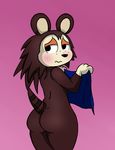  animal_crossing anthro blush butt cloth female freckles hedgehog hi_res iguanasarecool invalid_tag mammal nintendo sable_able standing video_games 