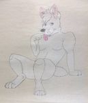  anthro avalanchewolf canine colored cute drawing male male/male mammal nude paws pencil_(disambiguation) pose solo tongue traditional_media_(artwork) wolf 