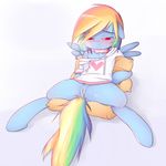  anthro blush clothing collar cum equine friendship_is_magic hoodie hoodie_(artist) horse mammal my_little_pony pegasus pillow pony pussy rainbow_dash_(mlp) simple_background solo wings 