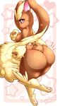  2016 anthro big_butt breasts butt female leonkatlovre lopunny nintendo pok&eacute;mon solo video_games 