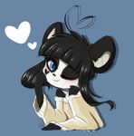  &lt;3 bare_sholders bear black_hair blue_eyes blush clothing cute ezpup hair ken_ashcorp kenny looking_at_viewer mammal one_eye_closed panda short_hair sweater wink 