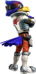  alpha_channel avian bird blue_feathers boots clothing falco_lombardi feathers footwear green_eyes gun nintendo official_art ranged_weapon scouter simple_background star_fox star_fox_zero transparent_background video_games weapon 