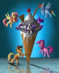  applejack_(mlp) blonde_hair blue_eyes blue_fur cutie_mark dessert duskie360_(artist) earth_pony equine feathered_wings feathers female feral floor fluttershy_(mlp) food freckles friendship_is_magic fur green_eyes hair hat horn horse ice_cream ice_cream_cone jumping long_hair mammal multicolored_hair my_little_pony pegasus pink_hair pinkie_pie_(mlp) pony purple_eyes purple_fur purple_hair rainbow_dash_(mlp) rainbow_hair rarity_(mlp) smile tile tongue tongue_out twilight_sparkle_(mlp) unicorn wings 