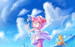  amy_rose anthro bare_shoulders black_nose canine clothing cloud day-dream-fever female fox fur gloves green_eyes group hair hair_ornament hat headband hedgehog male mammal miles_prower open_mouth pink_hair short_hair solo sonic_(series) sonic_the_hedgehog water white_fur yellow_fur 