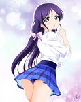  1girl blush female green_eyes kazuma long_hair love_live!_school_idol_project purple_hair smile toujou_nozomi twintails 