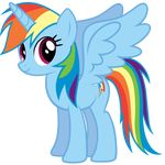  blue_fur cutie_mark equine feathered_wings feathers female feral friendship_is_magic fur hair horn horse mammal multicolored_hair my_little_pony pegasus pony rainbow_dash_(mlp) rainbow_hair solo winged_unicorn wings 