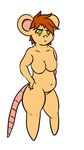  2016 aetherouranos anthro breasts female fur looking_at_viewer mammal mouse nude pips rodent simple_background slightly_chubby solo white_background 