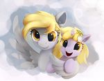  2016 blonde_hair cute daughter derp_eyes derpy_hooves_(mlp) dinky_hooves_(mlp) duo equine feathered_wings feathers female feral friendship_is_magic hair horn looking_at_viewer mammal mother mother_and_daughter my_little_pony open_mouth parent pegasus scootiebloom smile spread_wings teeth tongue unicorn wings yellow_eyes 