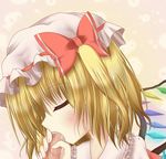  1girl animated animated_gif artist_request blonde_hair cum facial fellatio flandre_scarlet hat oral red_eyes touhou ugoira wings 