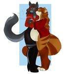  2016 anthro aura_(aurastrasza) bear belly big_belly black_hair black_nose breasts brown_fur brown_hair butt canine cleavage clothed clothing duo female food fur green_eyes grey_fur hair half-closed_eyes hi_res kriwu long_hair mammal miyuki_(helzimgiger) multicolored_hair panda pandaren pregnant red_hair simple_background smile stripes thick_thighs two_tone_hair video_games warcraft were werewolf white_fur worgen 