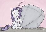  &lt;3 blush cute cutie_mark equine eyes_closed female feral friendship_is_magic hair horn mammal my_little_pony purple_hair rarity_(mlp) rock sitting smile solo soulspade tom_(mlp) unicorn 