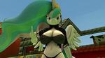  angry big_breasts bovine breasts cattle cgi clothing crown digital_media_(artwork) equine friendship_is_magic hand_gesture horn horse ipwnd mammal mario_bros middle_finger my_little_pony navel nintendo pony princess_celestia_(mlp) source_filmmaker underwear video_games winged_unicorn wings 