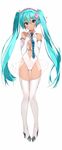  bare_shoulders blue_eyes blue_hair blush bodysuit boots breasts cleavage collar crotch_seam dark_skin elbow_gloves eyebrows eyebrows_visible_through_hair flower full_body gloves hair_between_eyes hair_flower hair_ornament hairband hands_on_own_chest hatsune_miku head_tilt high_heel_boots high_heels highres leotard long_hair looking_at_viewer medium_breasts nauribon navel_cutout petals pigeon-toed see-through showgirl_skirt smile solo standing thigh_boots thigh_gap thighhighs twintails very_long_hair vocaloid white_footwear white_gloves 
