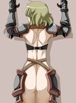  armor ass eruichi_(redphantom) from_behind greaves green_hair hands_up shadow shoulder_armor shoulder_blades solo spaulders thigh_gap 