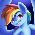  blue_fur confident cutie_mark equine feathered_wings feathers female feral friendship_is_magic fur hair horse mammal multicolored_hair my_little_pony neoncel pegasus pony rainbow_dash_(mlp) rainbow_hair smile wings 