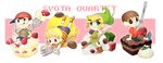  4boys belt black_hair blonde_hair blush cap doubutsu_no_mori food lucas mother_(series) multiple_boys ness nintendo short_hair the_legend_of_zelda the_legend_of_zelda:_the_wind_waker tongue tongue_out toon_link villager_(doubutsu_no_mori) 