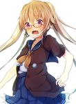 ao_no_kanata_no_four_rhythm arisaka_mashiro blush glasses highres ryuuguu_yassuu school_uniform solo twintails 