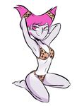  bikini dc_comics jinx pink_eyes pink_hair pose teen_titans 