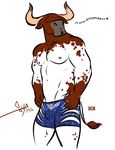  bgn bovine cattle clothed clothing male mammal nipples topless 