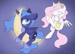  2016 absurd_res cute equine female feral friendship_is_magic hi_res horn mammal mistydash my_little_pony princess_celestia_(mlp) princess_luna_(mlp) winged_unicorn wings 