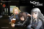  adalwolfa_schulman alcohol beer blush brunhilde_rauschenberg closed_eyes laughing light_smile lone_wolf military military_uniform multiple_girls non-web_source open_mouth projekt_muse smile uniform wilhelmina_von_schwarzenberg 