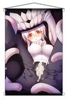  :o black_gloves black_legwear blush bodysuit border breasts cum cum_in_pussy cum_pool gloves head_tilt headgear highres kantai_collection large_breasts legs_up monster orange_eyes pantyhose parted_lips pussy skin_tight solo spread_legs spread_pussy teeth tentacles white_border white_hair white_skin wo-class_aircraft_carrier yu-ta 