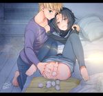  2boys anal anus ass bed blush male_focus multiple_boys penis sex_toy shigemiya_kyouhei tagme undressing wince yaoi 