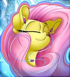  2016 earbuds equine female fluttershy_(mlp) friendship_is_magic hair headphones madacon mammal my_little_pony pink_hair portrait solo 