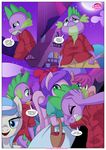  anthro bbmbbf clothed clothing comic digital_media_(artwork) dragon equestria_untamed equine eyes_closed female friendship_is_magic fur green_eyes hair long_hair male mammal multicolored_hair my_little_pony palcomix text 
