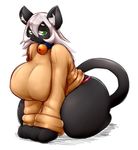  anthro averyshadydolphin bell big_breasts black_fur black_nose breasts cat clothed clothing collar ear_tuft eyewear feline female fur green_eyes hair half-closed_eyes leskaviene mammal tuft 