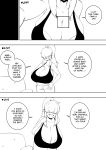  big_breasts breasts clothing comic dialogue dragonmanx human maki_hashiba_(character) mammal monochrome 