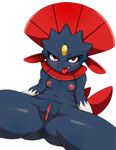  anthro anus blush breasts fangs female furry inverted_nipples looking_at_viewer mato_spectoru matospectoru nintendo nipples nude open_mouth pok&eacute;mon pokemon pussy red_eyes small_breasts smile solo tongue video_games weavile 