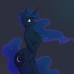  2016 anthro anthrofied areola blue_eyes blue_hair breasts butt colored cutie_mark equine female friendship_is_magic glacierclear hair horn long_hair looking_at_viewer mammal my_little_pony nipples nude princess_luna_(mlp) solo unicorn 