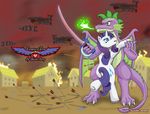  fire friendship_is_magic melee_weapon my_little_pony rarity_(mlp) spike_(mlp) sword weapon 