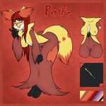  &lt;3 bent_over collar delphox eyewear female glasses hi_res livinlovindude model_sheet nintendo perthia pok&eacute;ball pok&eacute;mon pussy video_games 