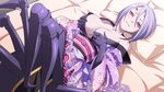  1girl blush breasts cleavage extra_eyes large_breasts looking_at_viewer lying monster_girl monster_musume_no_iru_nichijou monster_musume_no_iru_nichijou_online rachnera_arachnera red_eyes short_hair smile solo spider_girl 