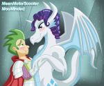  2011 blush cute_fangs dragon friendship_is_magic human male mammal meanmotorscooter my_little_pony rarity_(mlp) spike_(mlp) 